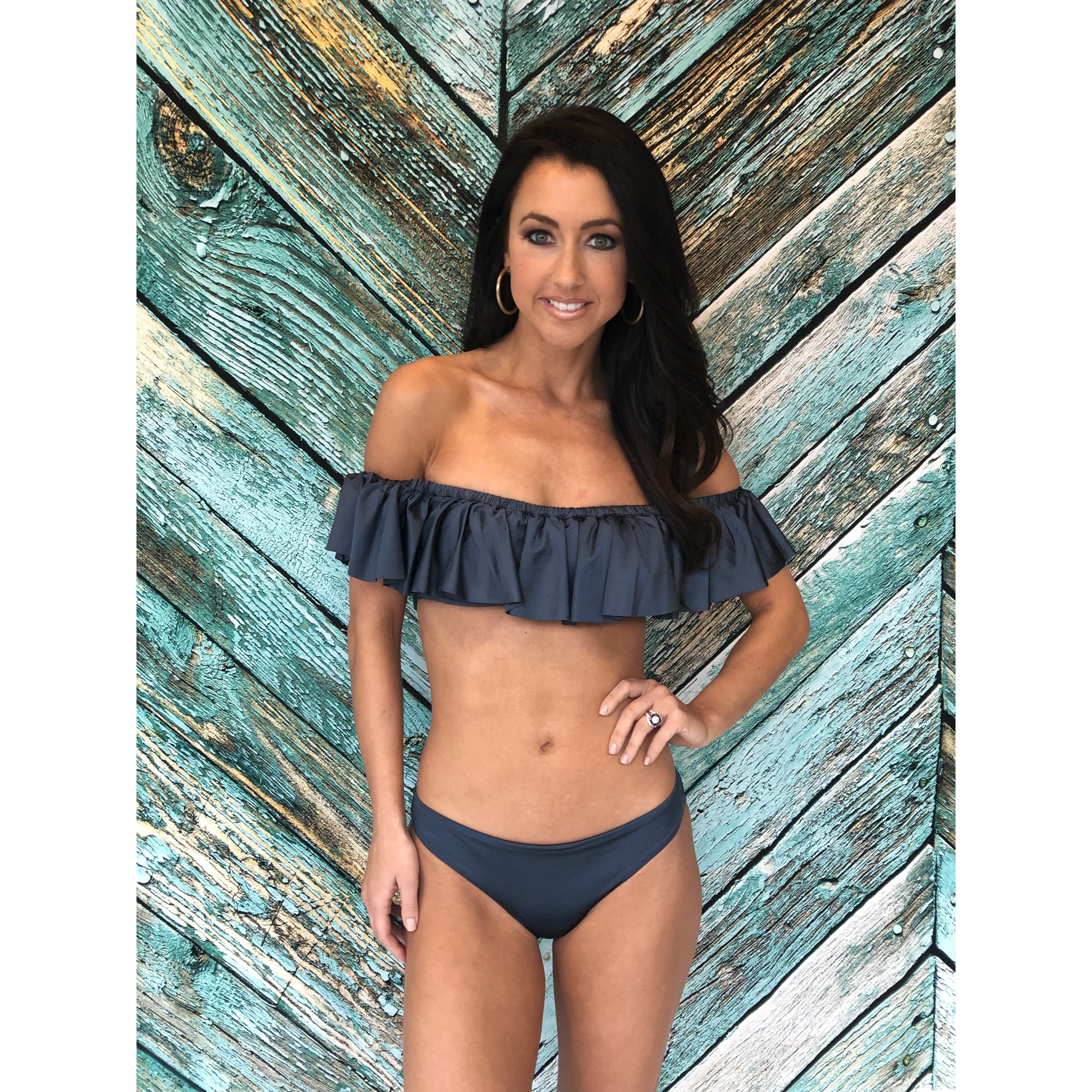 Cold shoulder sales bikini top