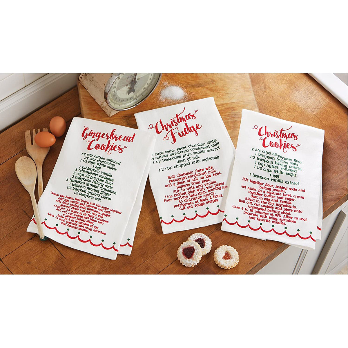 Christmas Recipe Towel and Cookie Cutter Set