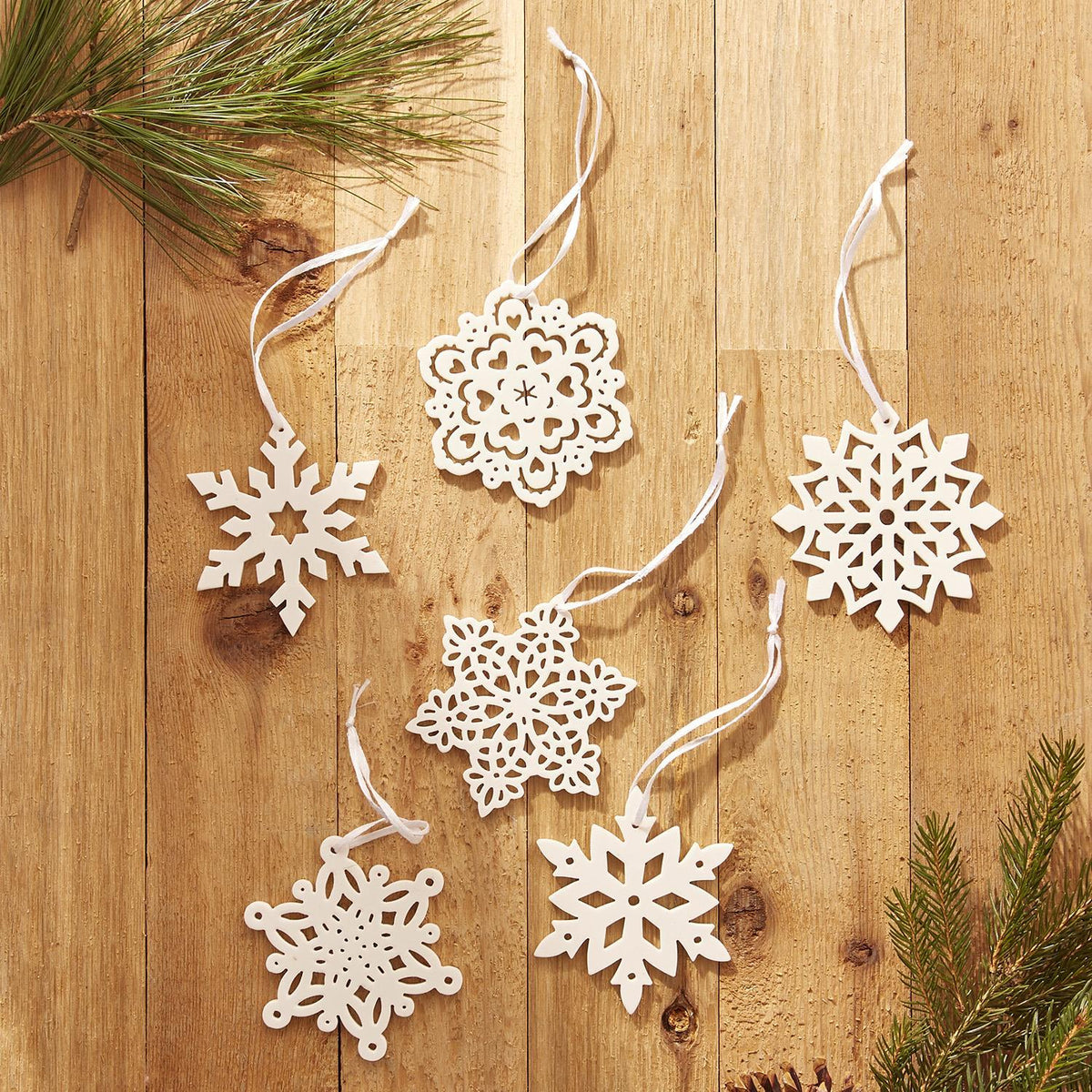 Snow White Snowflake Ornaments