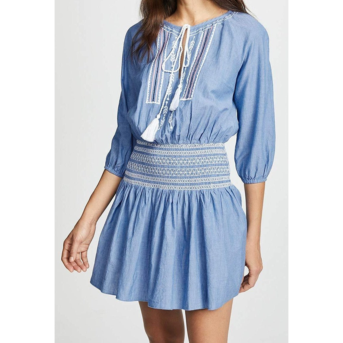 Embroidered Smocked Waist Dress – Splash on Main