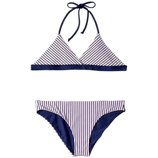 Girls Thin Blue Line Tri Bra Bikini Set