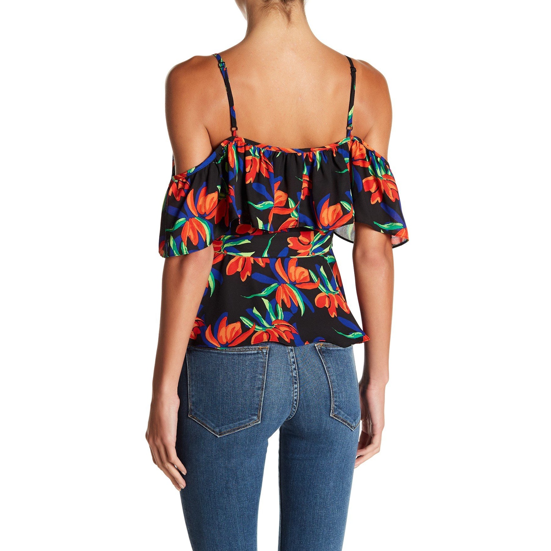 Cold shoulder best sale wrap top