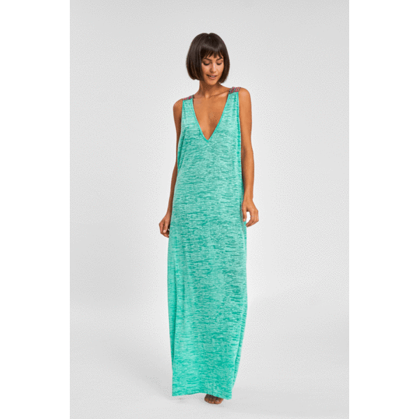 chinese dress ladies Petite Maxi Crochet Dress Cover Up Mint / One Size Fits Most