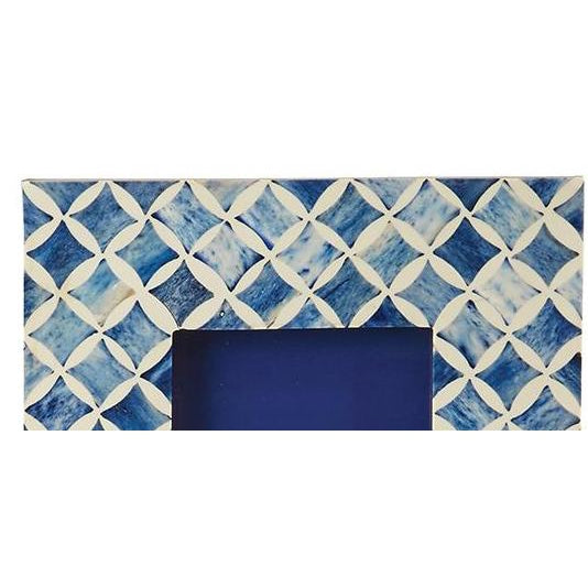 Blue and White Bone Modern Mosaic Photo Frame