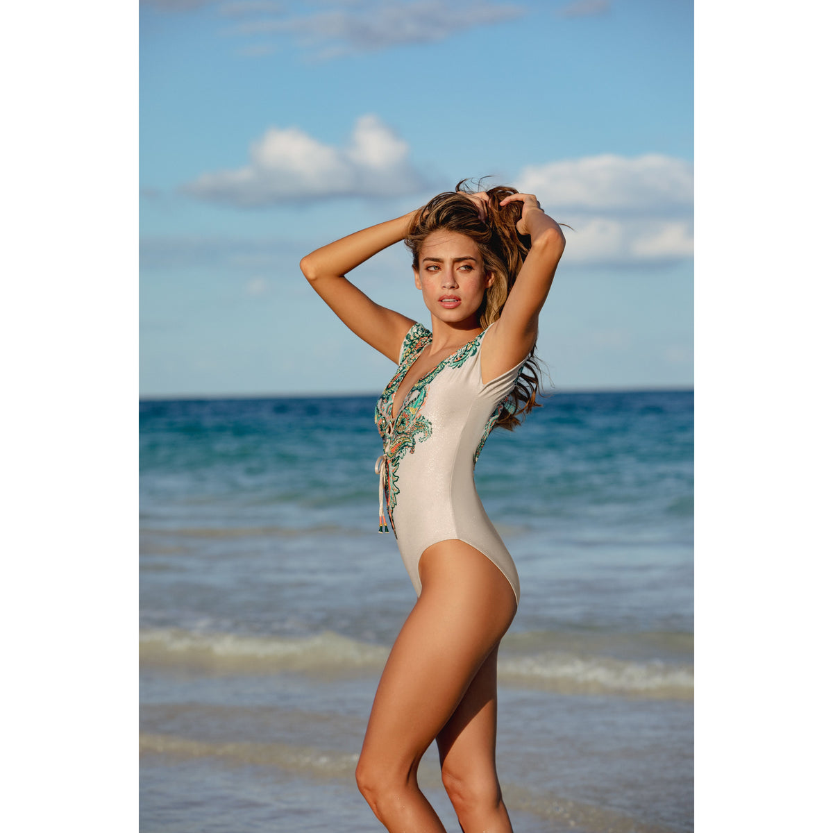 Eclectic Vibes Embroidered Plunge One Piece