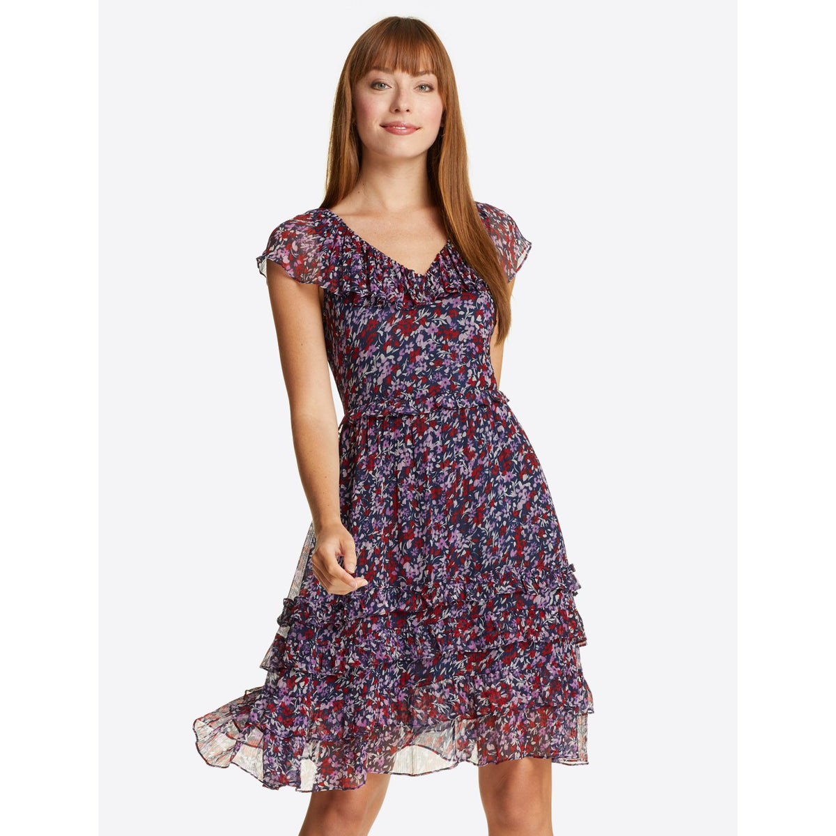 Draper James Women's Fit & Flare Dress in Wispy Floral Size 14