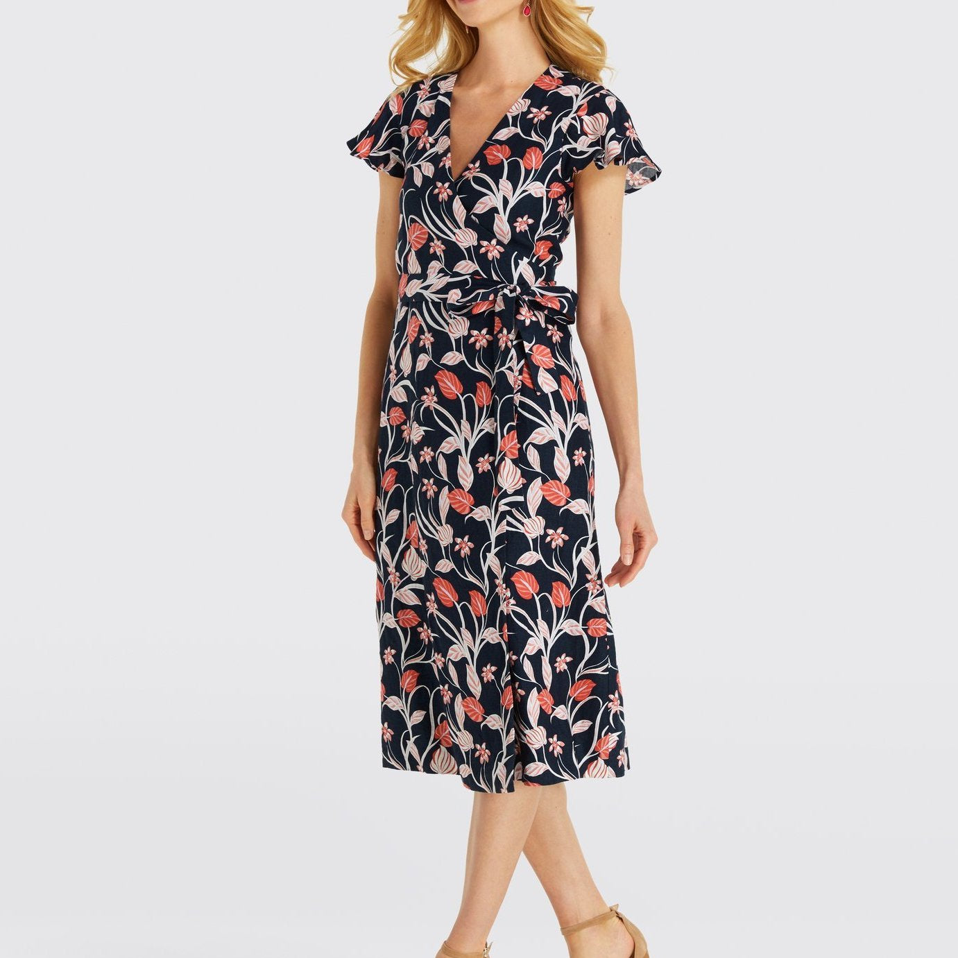 Draper james linen wrap dress best sale