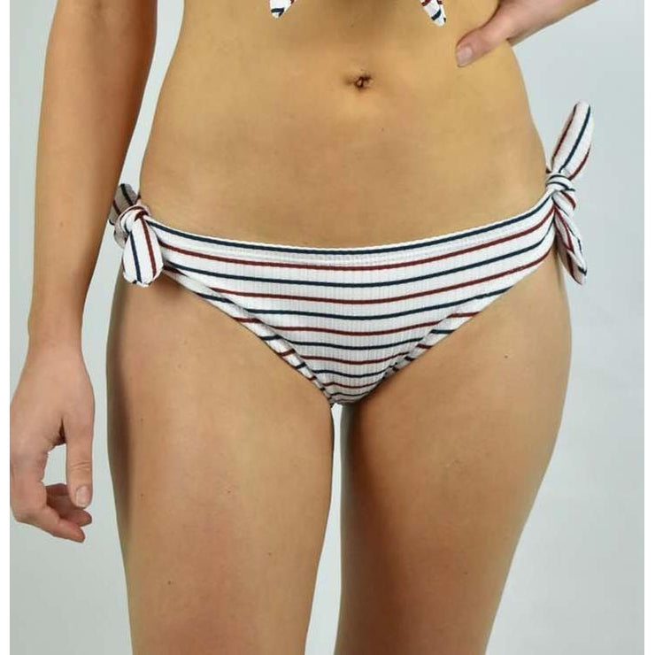 Sport Stripe Rib Bow Bikini Bottom