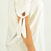 Bow Sleeve Button Up