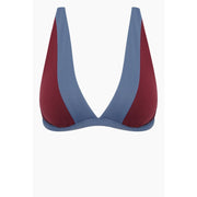Color Block Multi Longline Tri Bikini Top