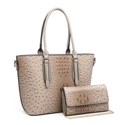 Croc/Ost. Dual Handle Fashion Handbag - 2 in 1