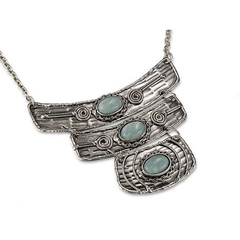 Anju Antiqued Silver-plated 18" Necklace with Amazonite