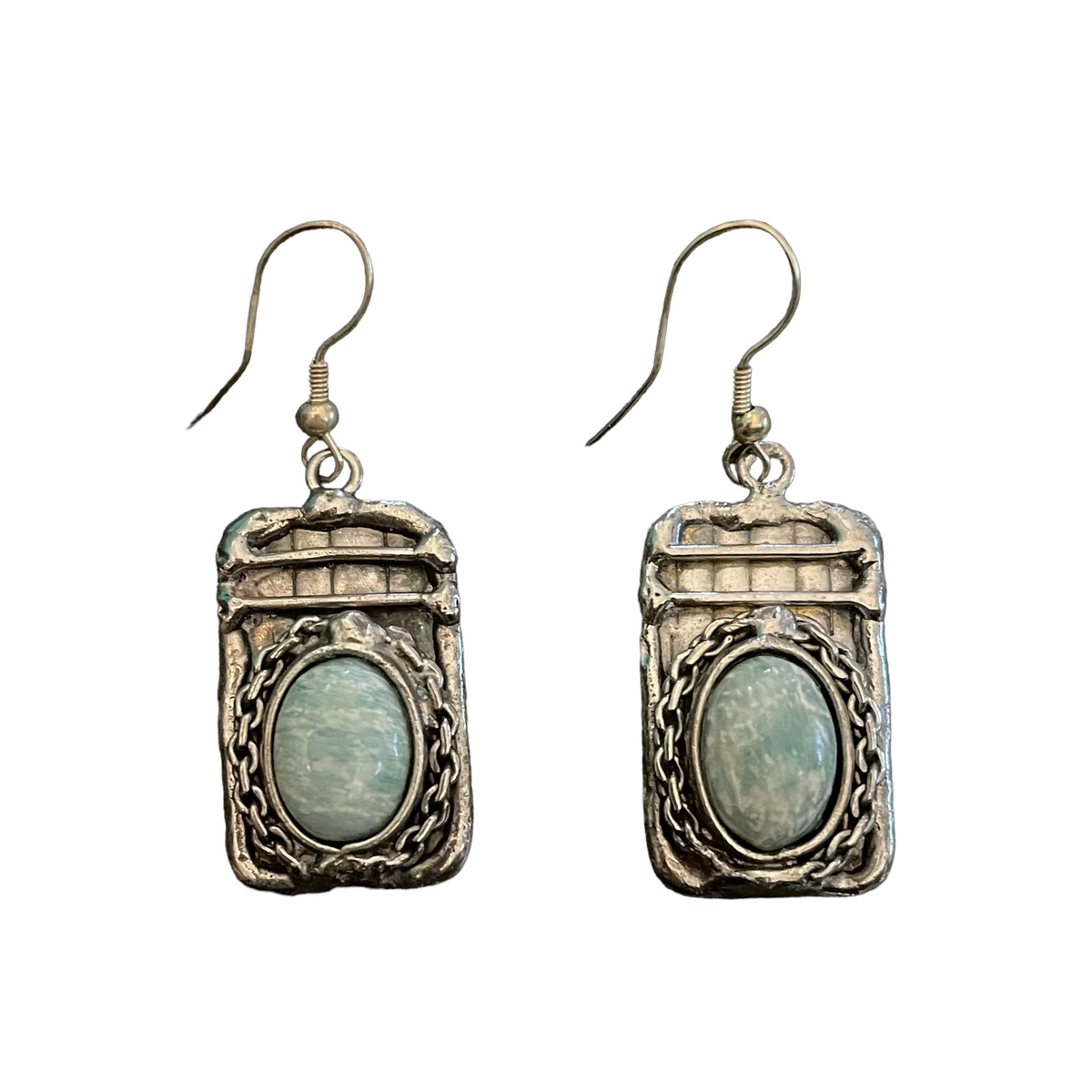 Anju Antiqued Silver-tone earrings with Amazonite