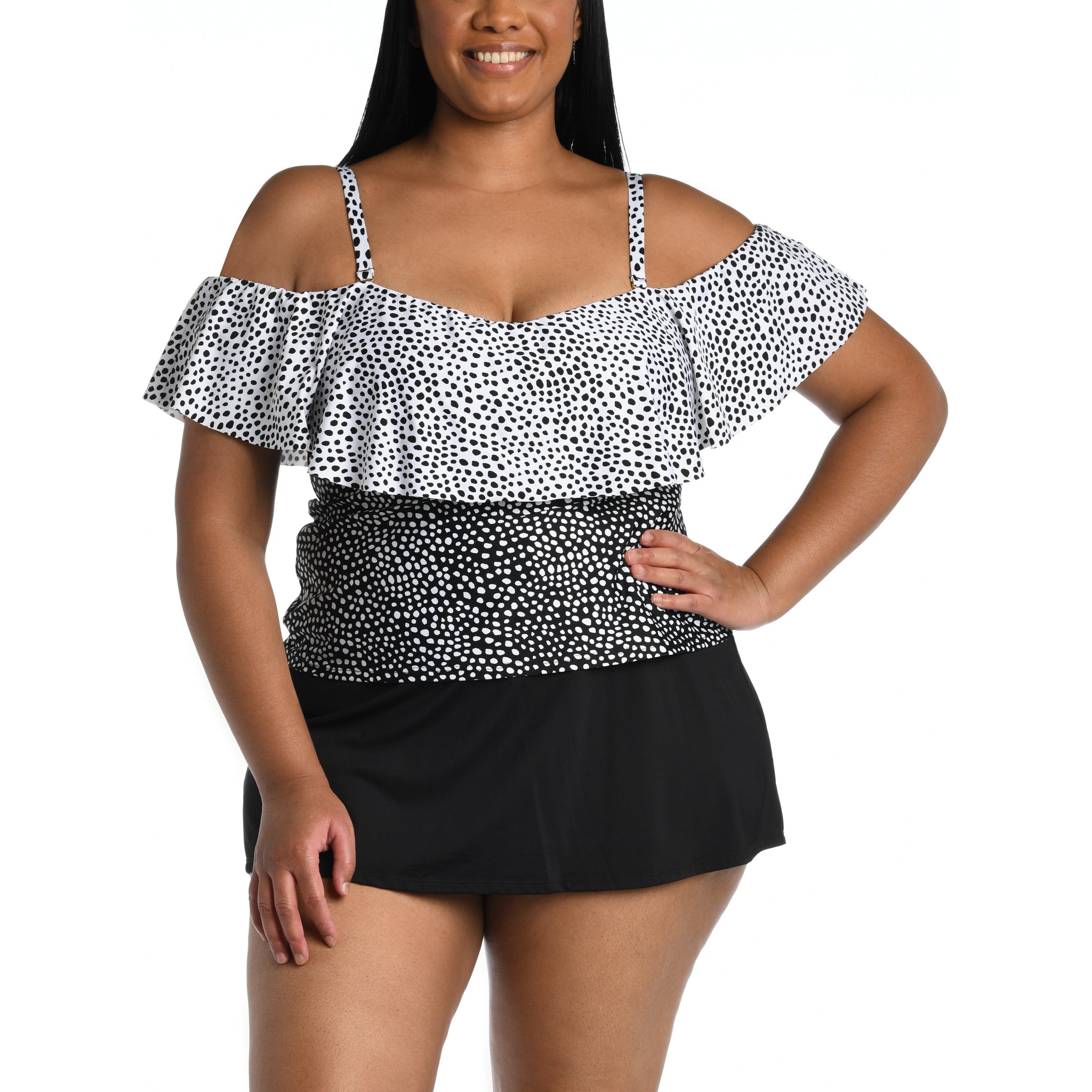 Off the hot sale shoulder tankini