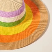 Stripe Straw Floppy Sun Hat