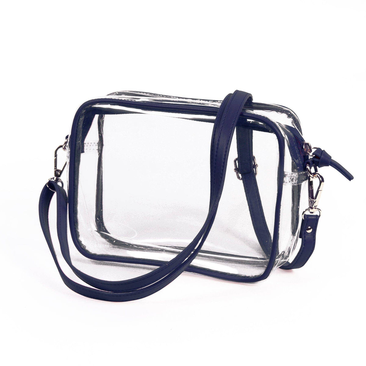 Bridget Clear Purse with Vegan Leather Trim and Straps