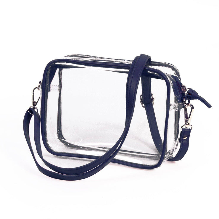 Bridget Clear Purse with Vegan Leather Trim and Straps