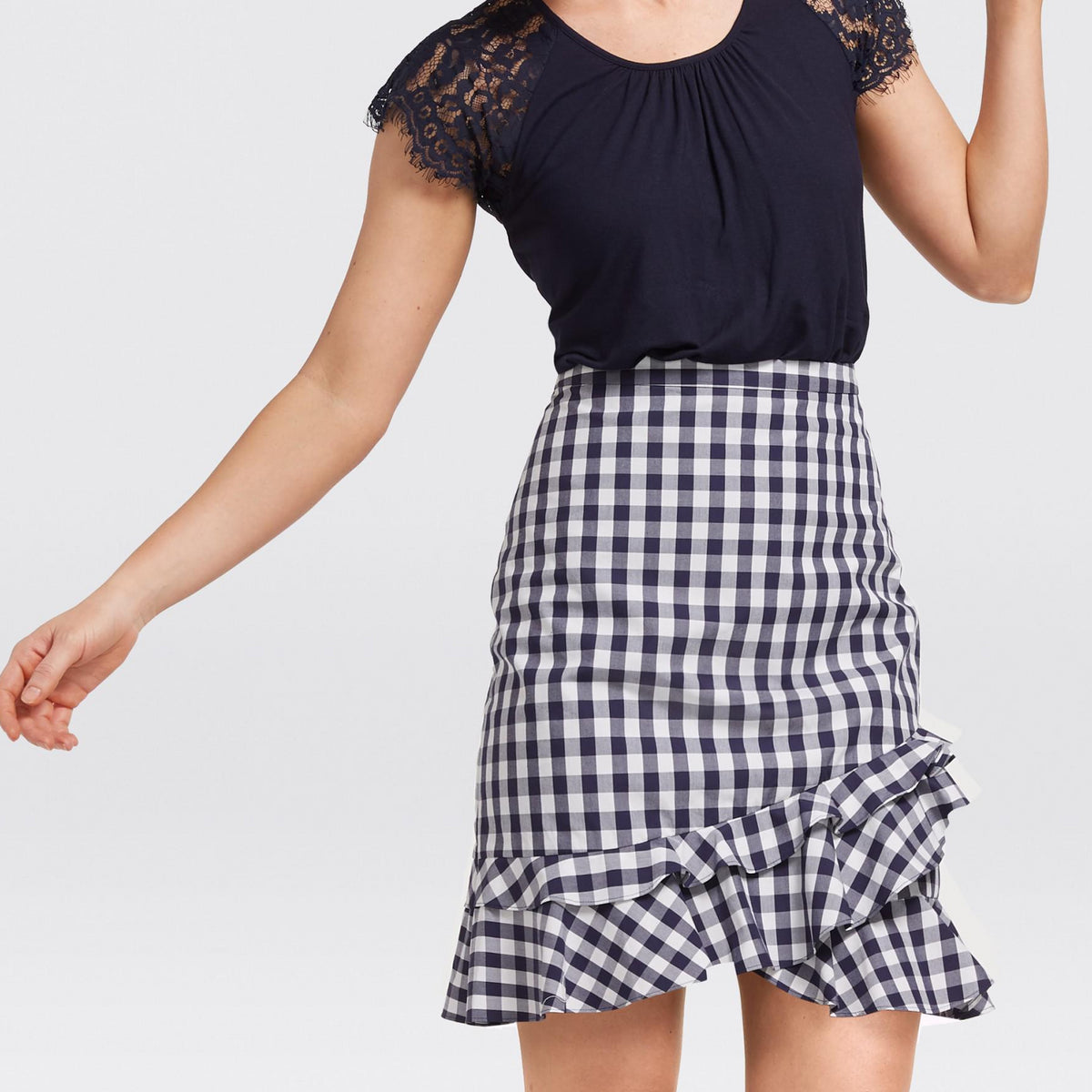 Dolly Check Flutter Skirt