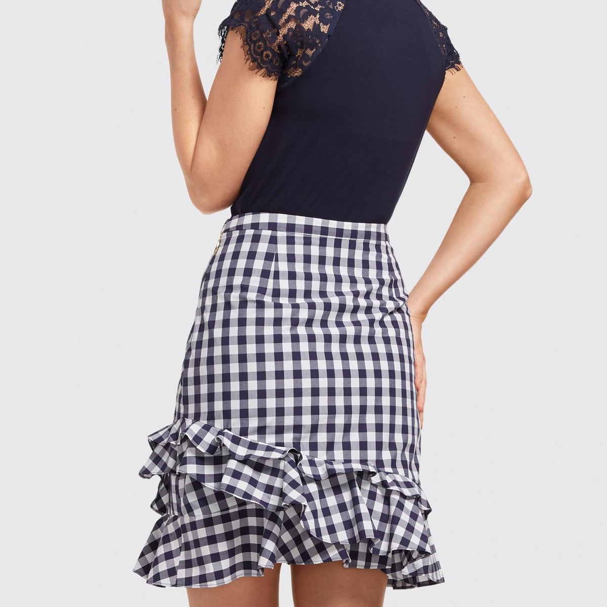 Dolly Check Flutter Skirt