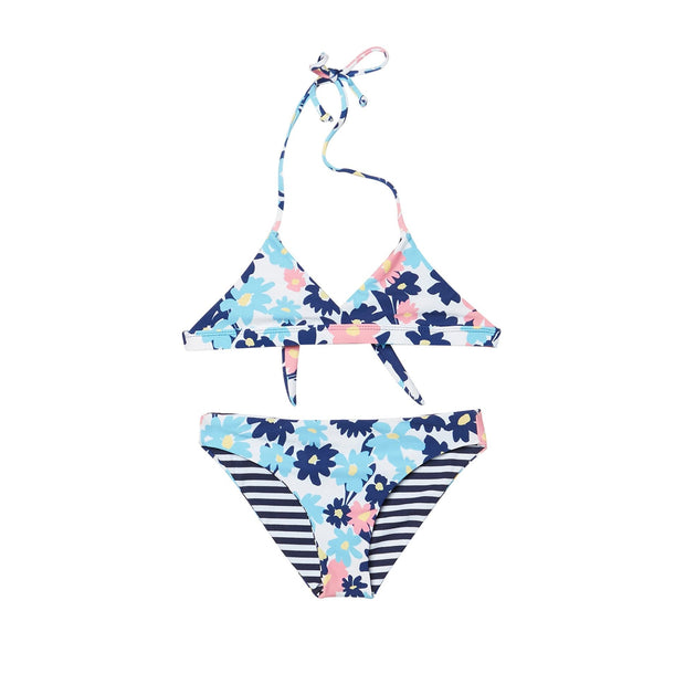 Girls Room to Bloom Reversible Triangle Bikini Set
