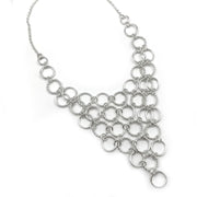 Anju Silver Plated Chainmill Bib necklace